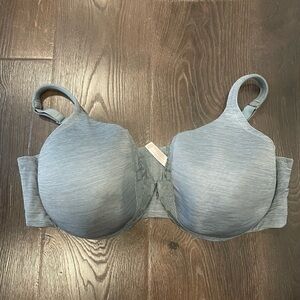 Cacique Underwire Lightly Lined Full Coverage Blue Bra size 46DD Lane Bryant